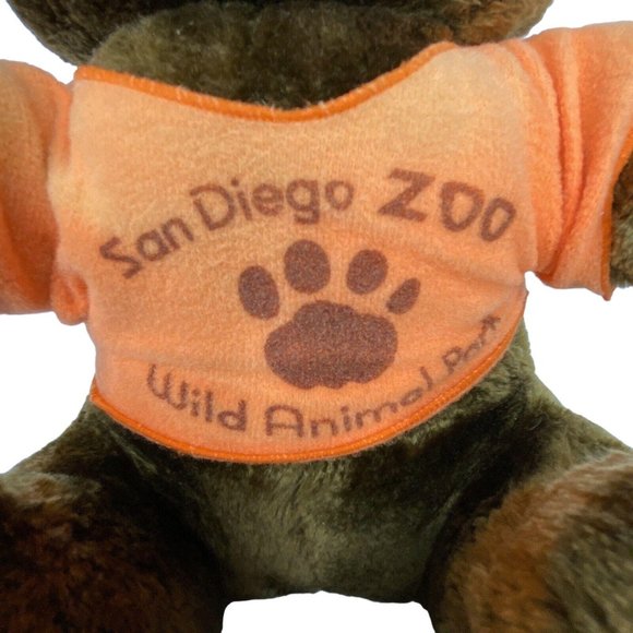 Vintage San Diego Wild Animal Park Souvenir Teddy Bear Plush Orange Shirt 14" - Picture 3 of 12